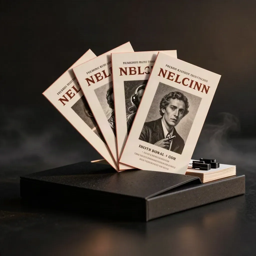 Dark workshop post pack with three fanned cards and tiny clips on a black plinth.